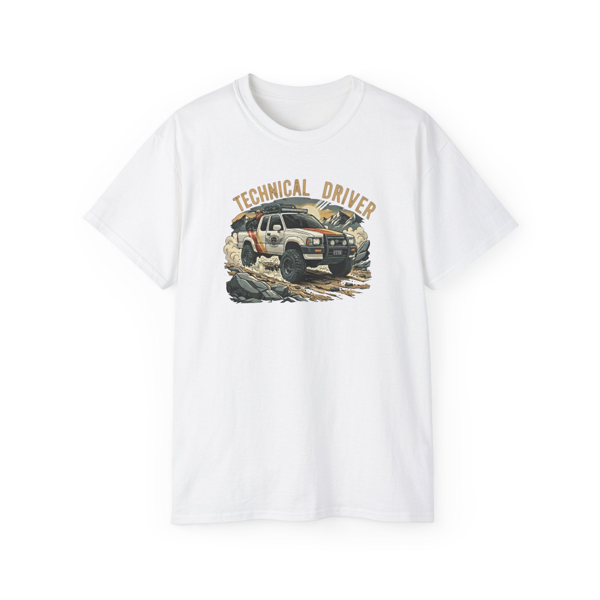 Adventure-Ready Unisex Ultra Cotton Tee - Technical Driver Design