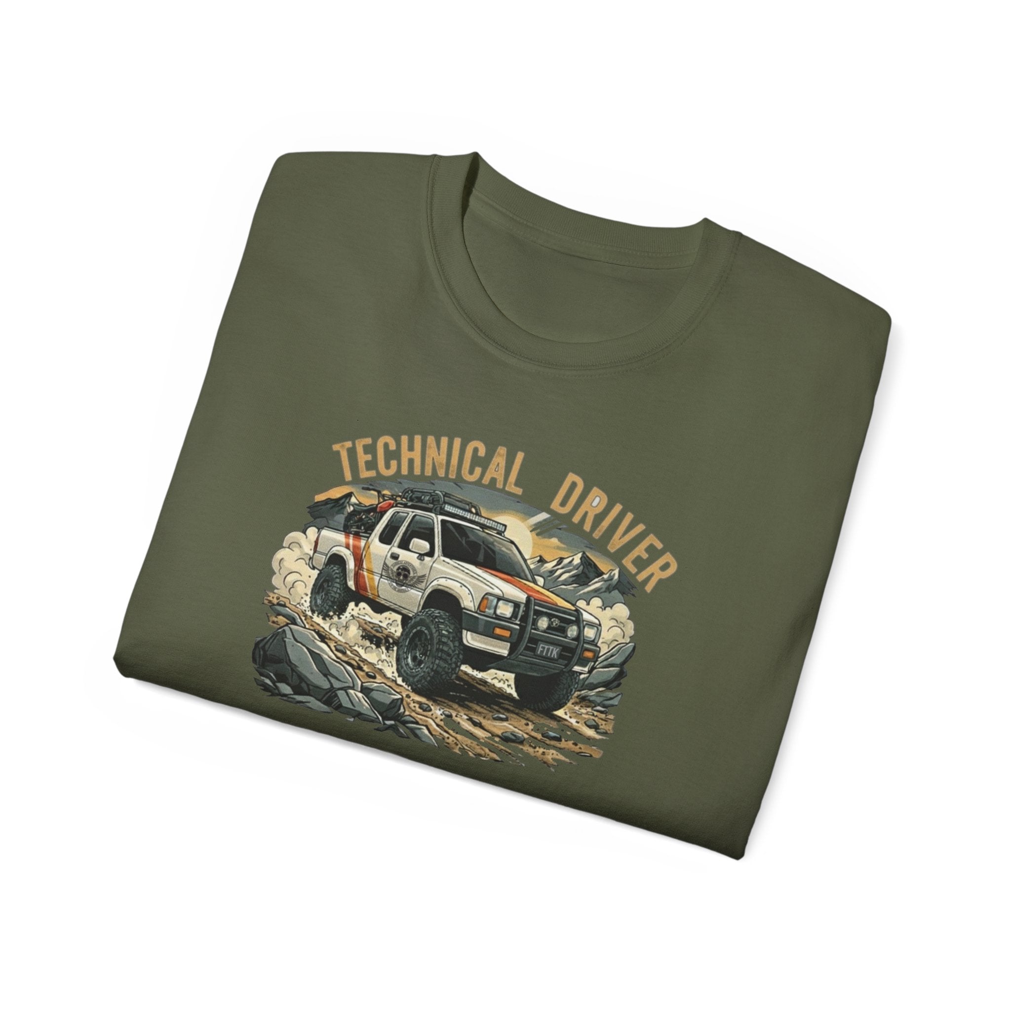Adventure-Ready Unisex Ultra Cotton Tee - Technical Driver Design