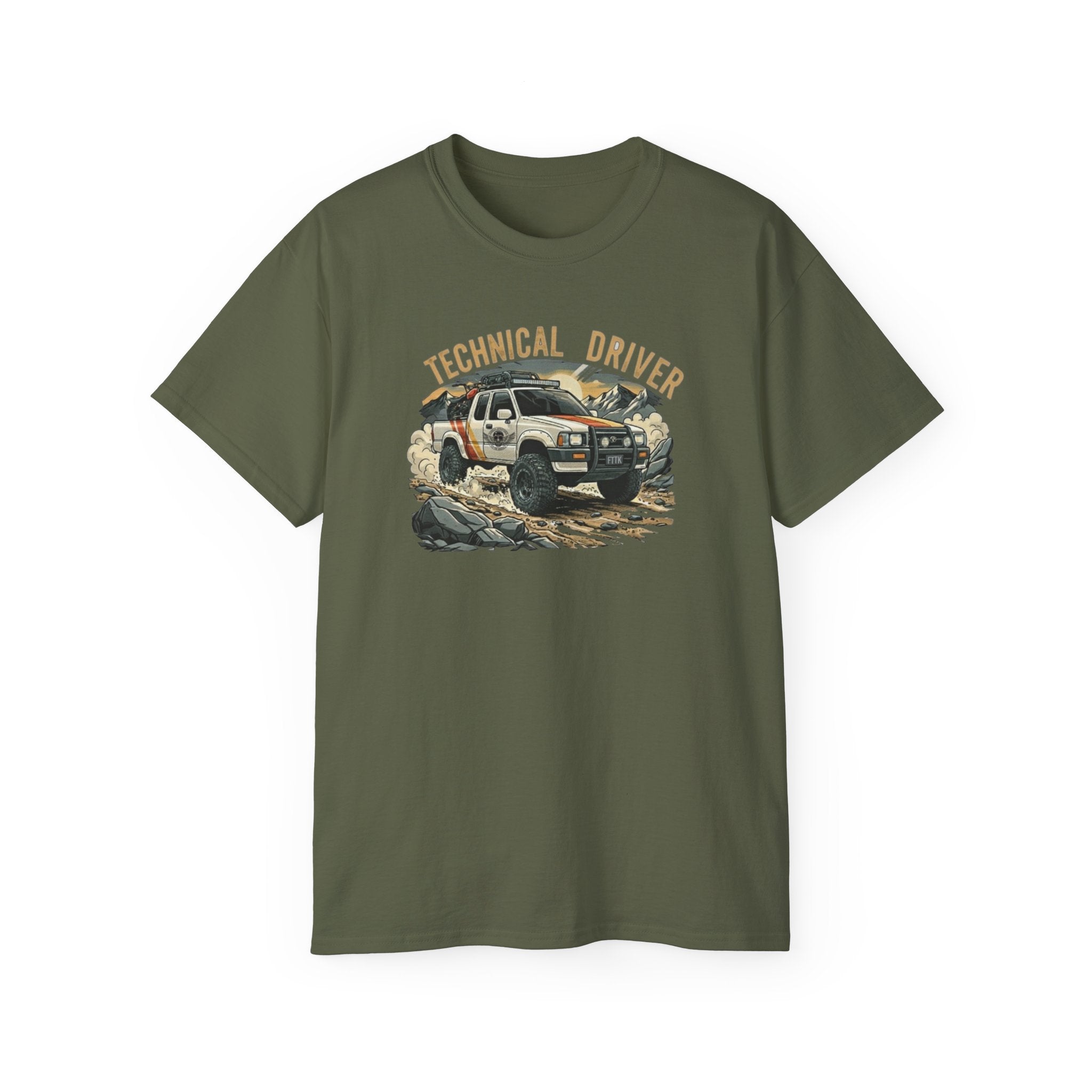 Adventure-Ready Unisex Ultra Cotton Tee - Technical Driver Design