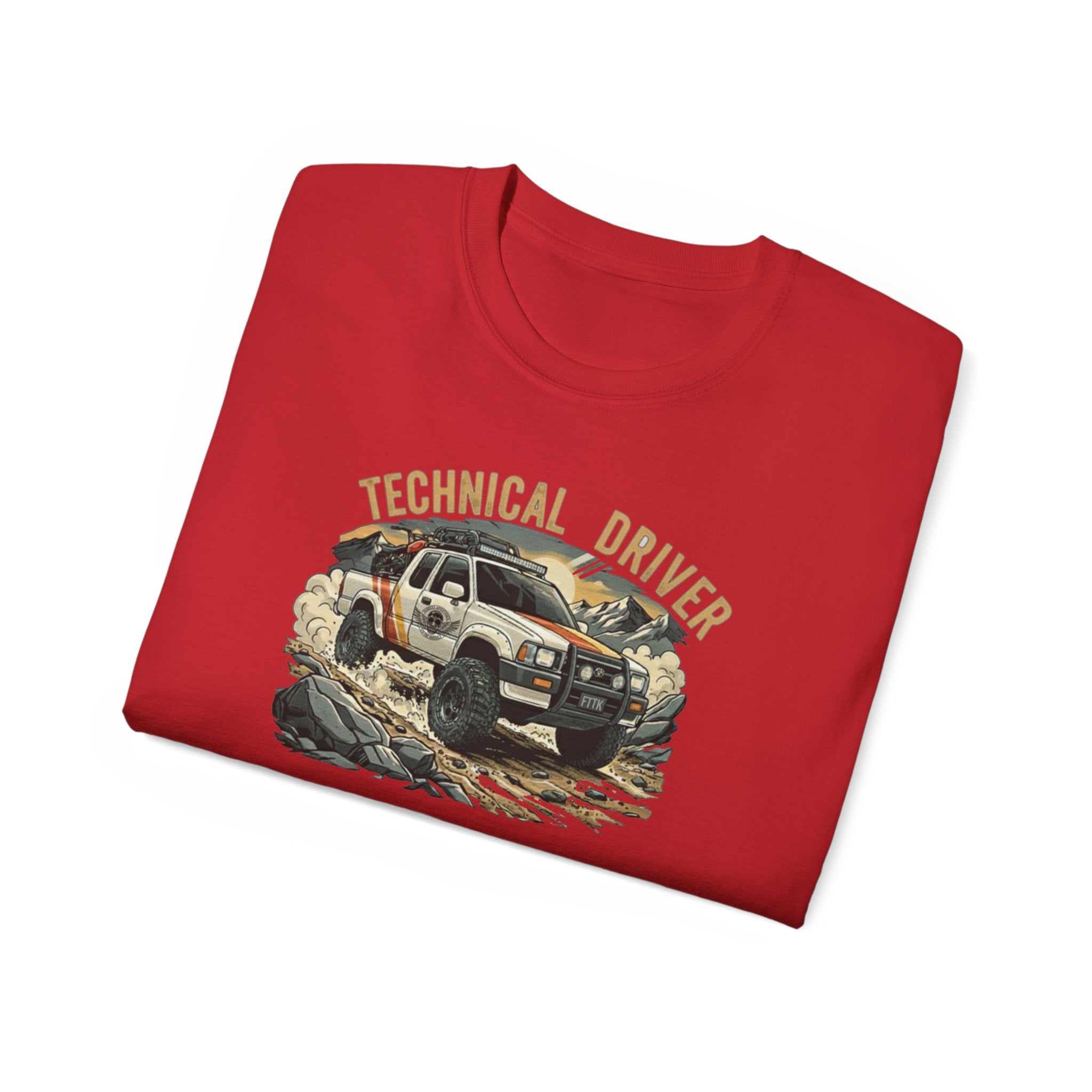 Adventure-Ready Unisex Ultra Cotton Tee - Technical Driver Design