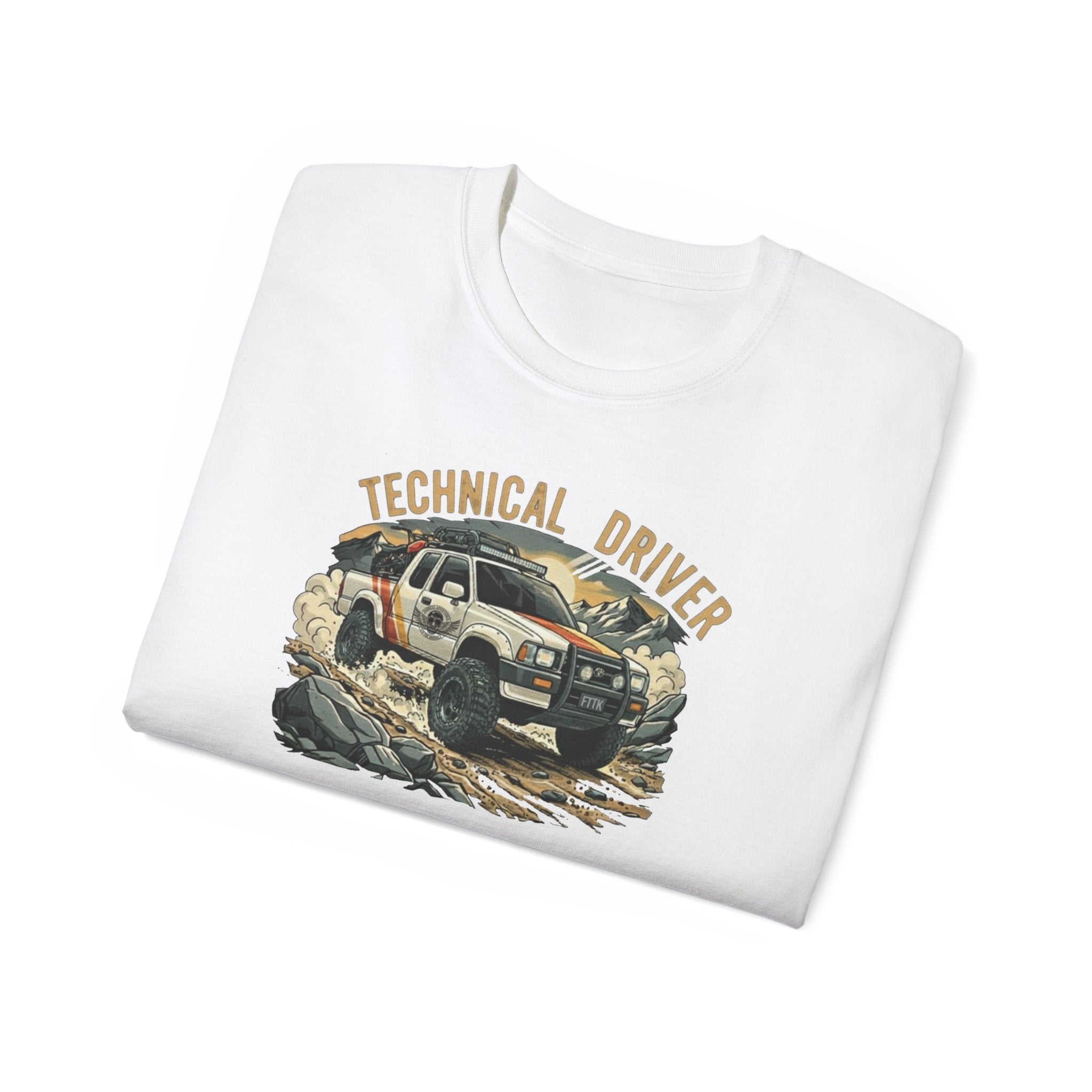 Adventure-Ready Unisex Ultra Cotton Tee - Technical Driver Design